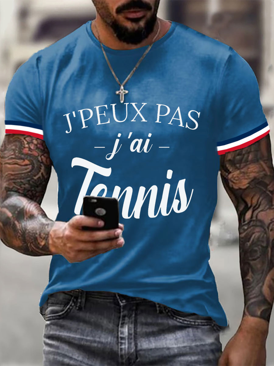 T-shirt décontracté imprimé tennis pour femmes
