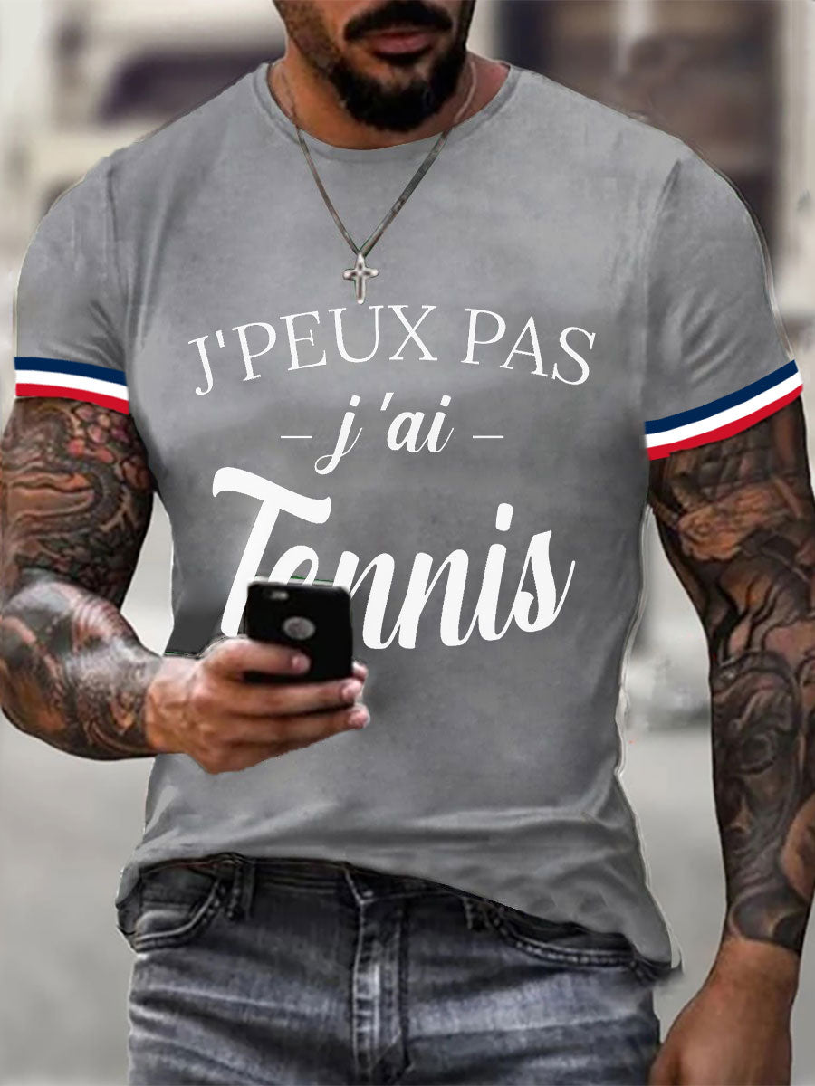T-shirt décontracté imprimé tennis pour femmes