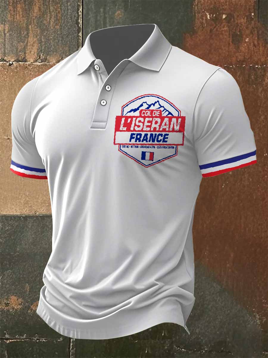 Polo Décontracté À Imprimé Rétro