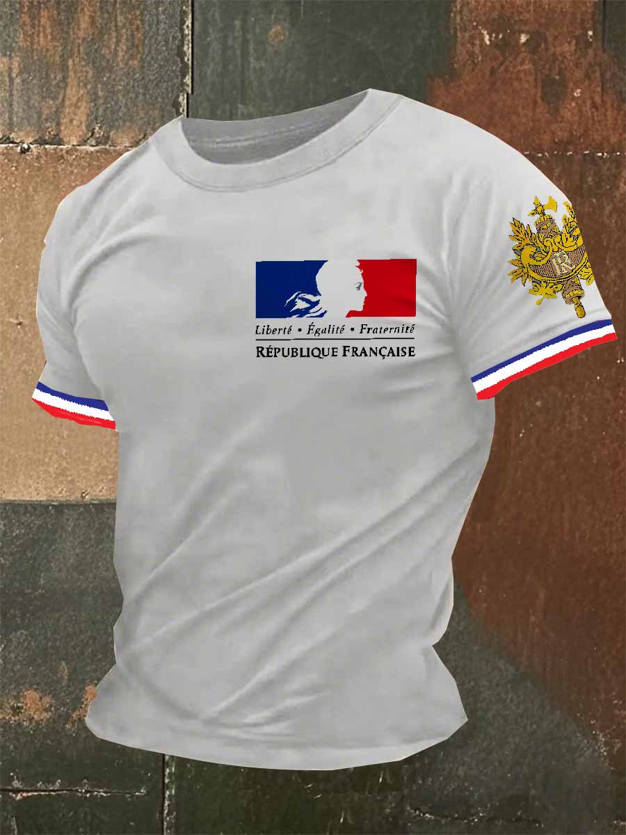 T-Shirt Décontracté À Imprimé Rétro Pour Homme
