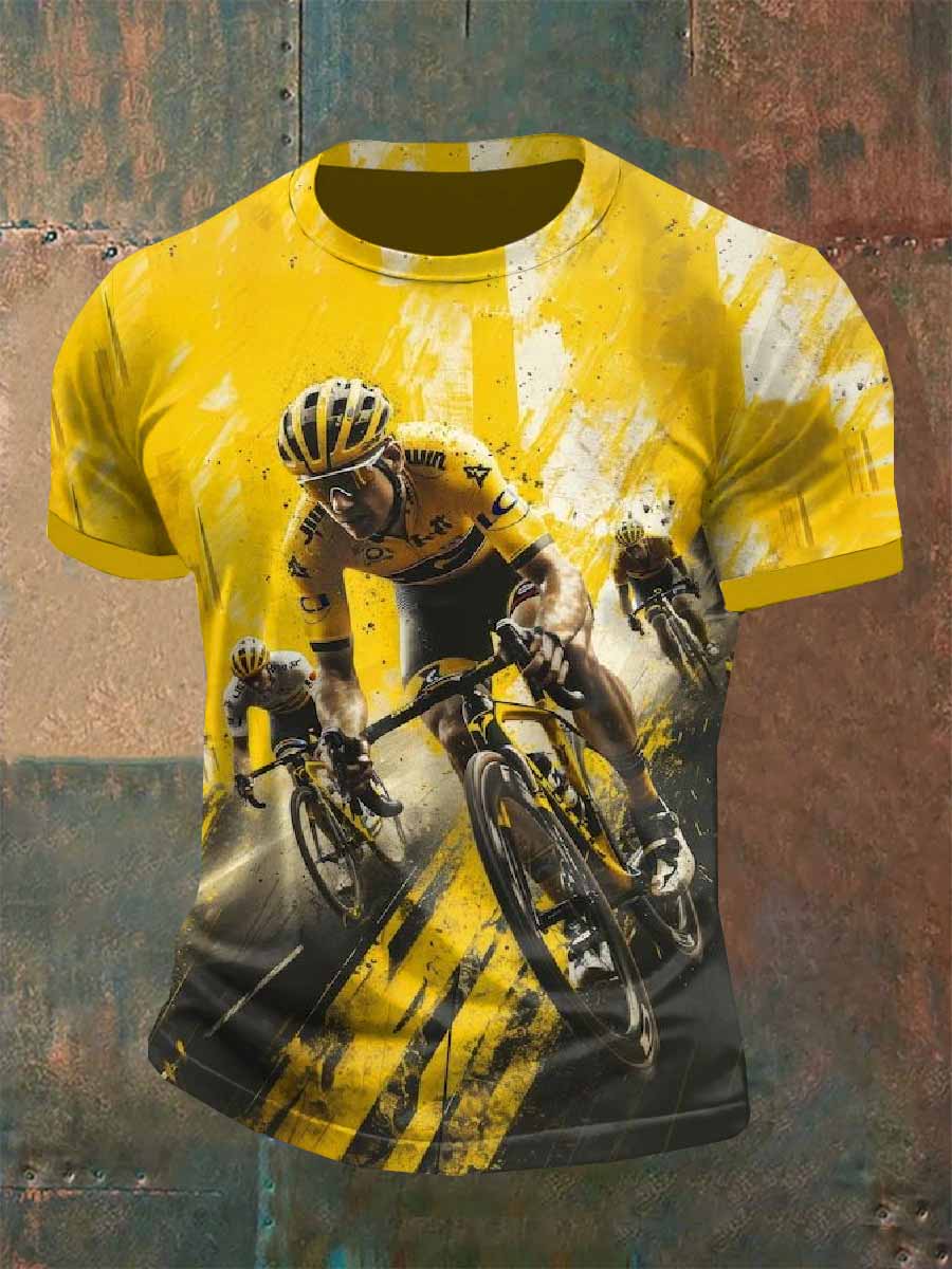 T-Shirt Décontracté À Imprimé Rétro Pour Homme