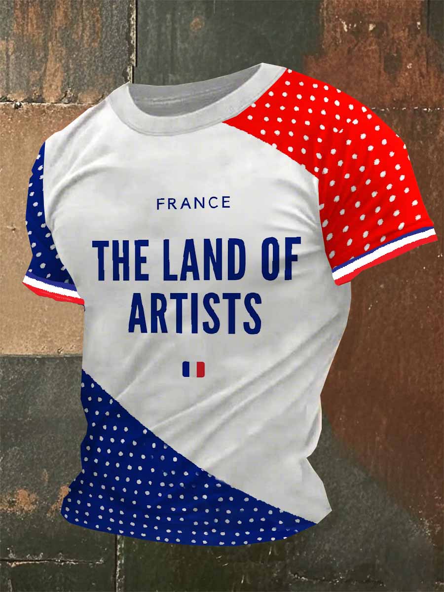 T-Shirt Décontracté À Imprimé Rétro Pour Homme