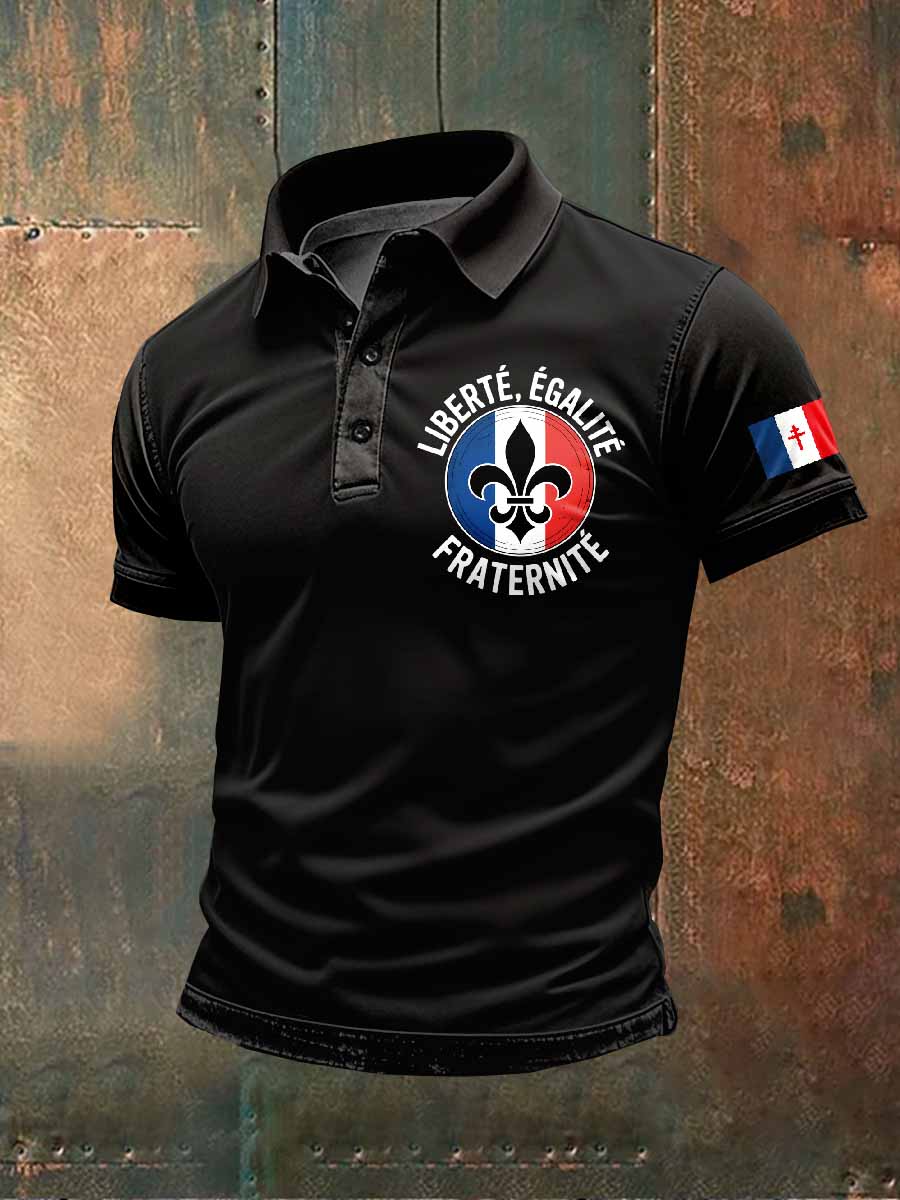 Polo Imprimé Illustration Rétro Pour Homme
