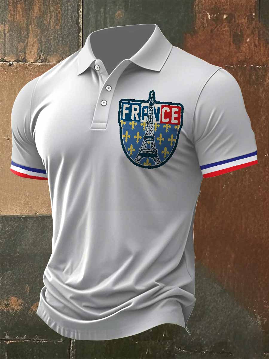 Polo À Manches Courtes Pour Homme À Imprimé Lys English