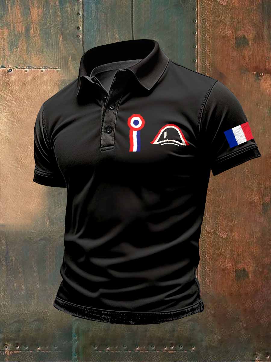Polo À Manches Courtes Imprimé Napoléon Pour Homme