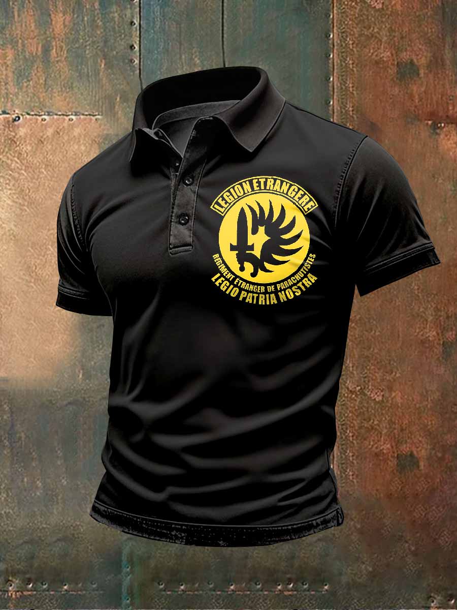 Polo À Manches Courtes Imprimé Légion Étrangère Pour Homme