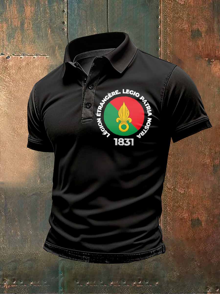 Polo À Manches Courtes Imprimé Légion Étrangère Pour Homme