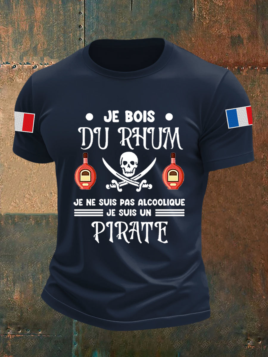 T-shirt manches courtes Boire Du Rhum C'est être Un Pirate Homme
