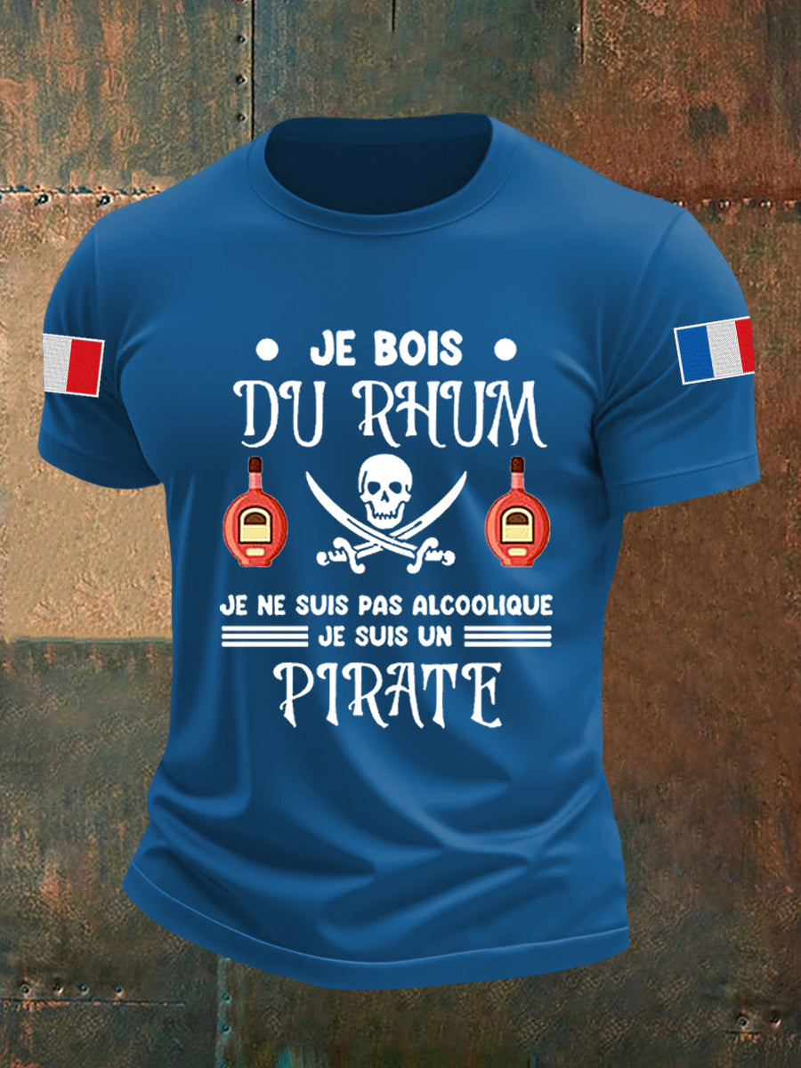 T-shirt manches courtes Boire Du Rhum C'est être Un Pirate Homme