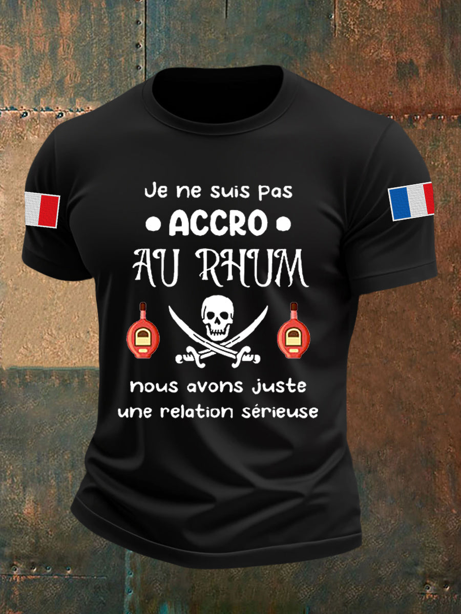 T-shirt à manches courtes Je Ne Suis Pas Accro Au Rhum pour homme