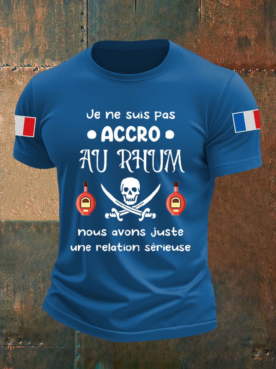 T-shirt à manches courtes Je Ne Suis Pas Accro Au Rhum pour homme