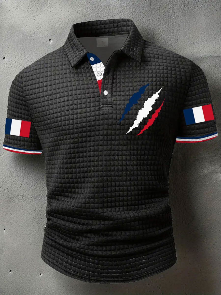 Hauts décontractés à imprimé drapeau France pour hommes