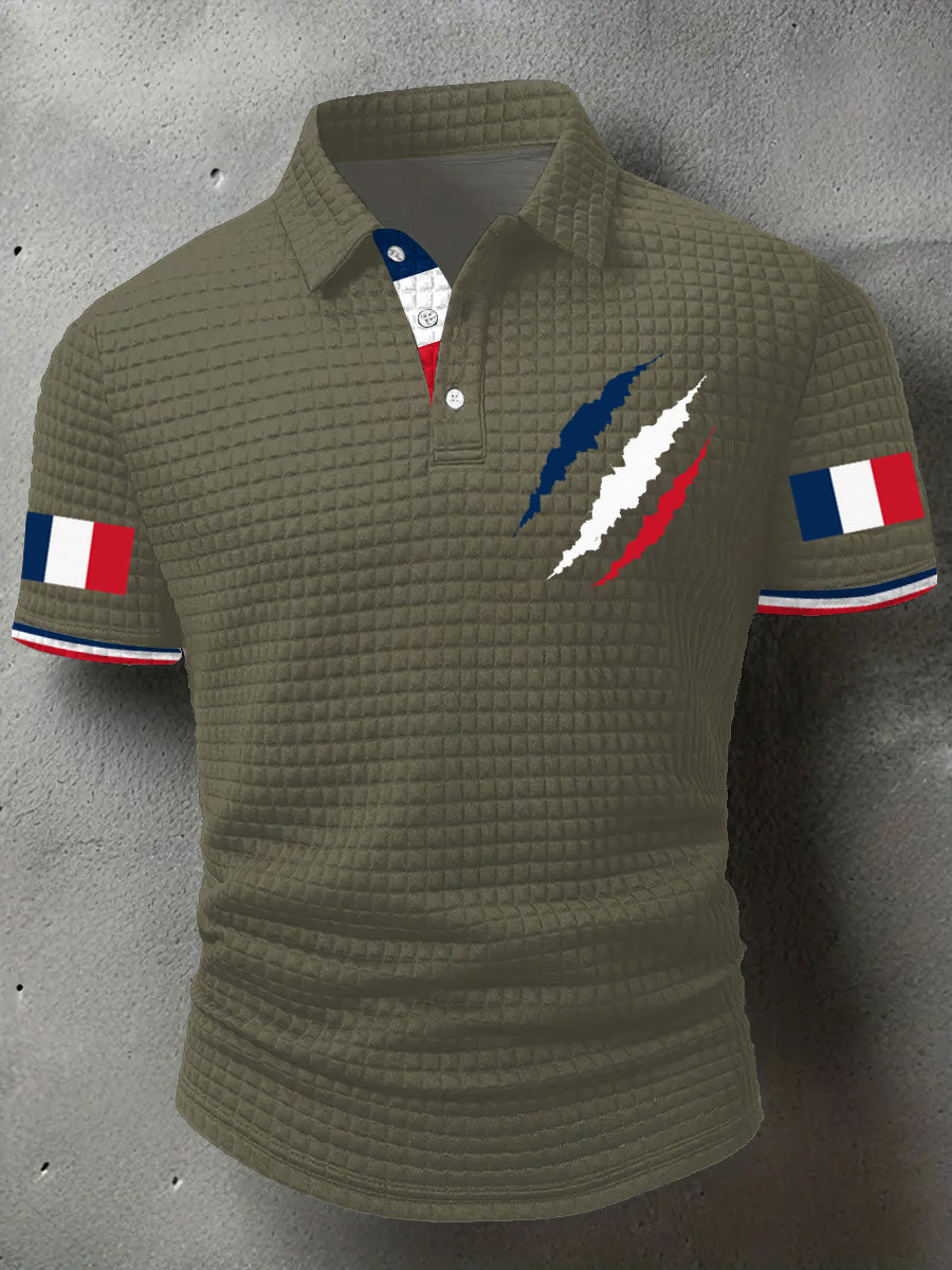 Hauts décontractés à imprimé drapeau France pour hommes