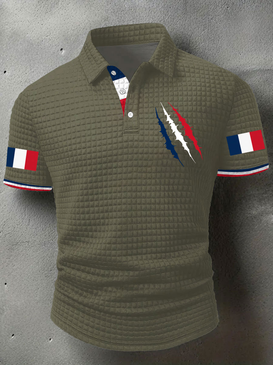 Hauts décontractés à imprimé drapeau France pour hommes