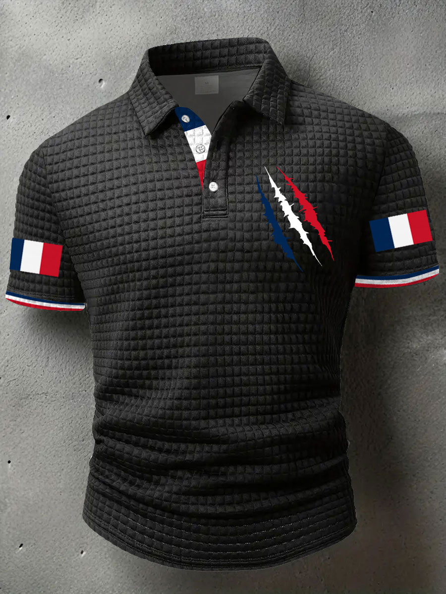 Hauts décontractés à imprimé drapeau France pour hommes