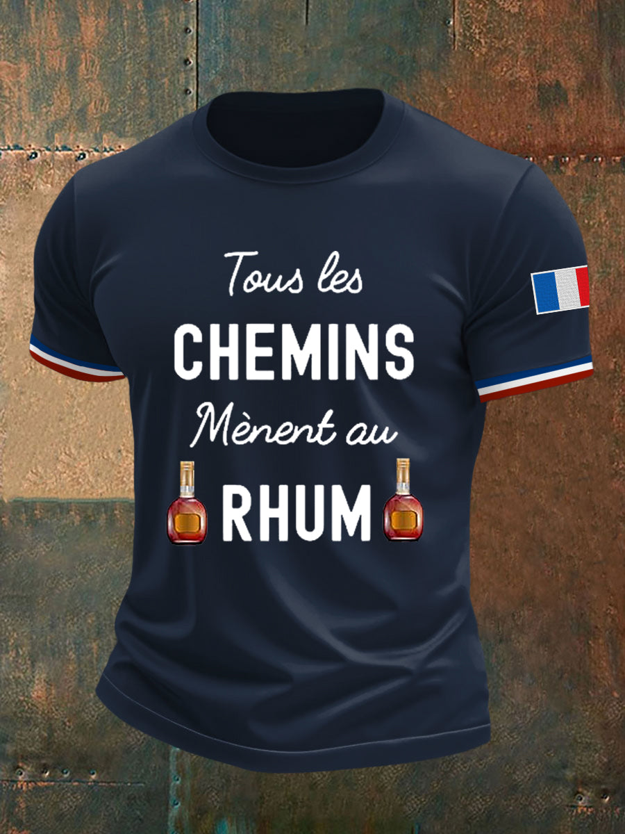 T-shirt à manches courtes Tous Les Chemins Mènent Au Rhum Homme