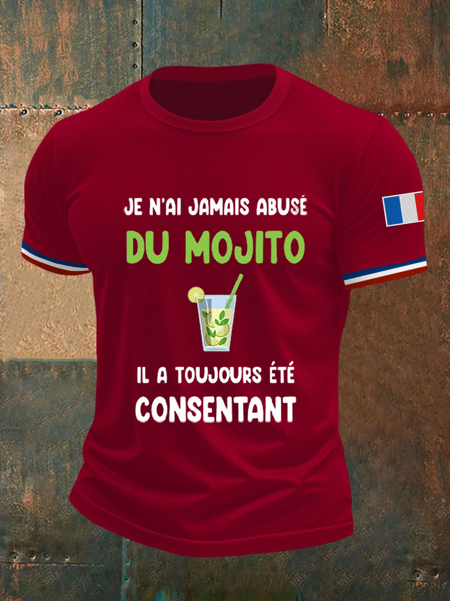 T-shirt à manches courtes Je N'aiJamais Abusé Du Mojito pour homme