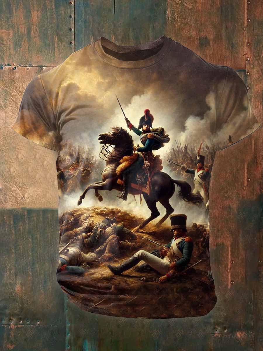 Homme Vintage French Napoleon T-Shirt Manches courtes