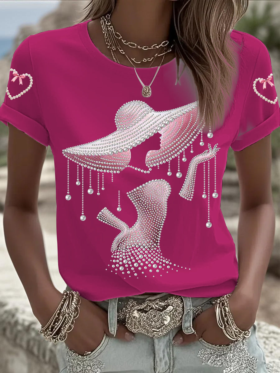 T-shirt à manches courtes pour femmes Breast Cancer Awareness