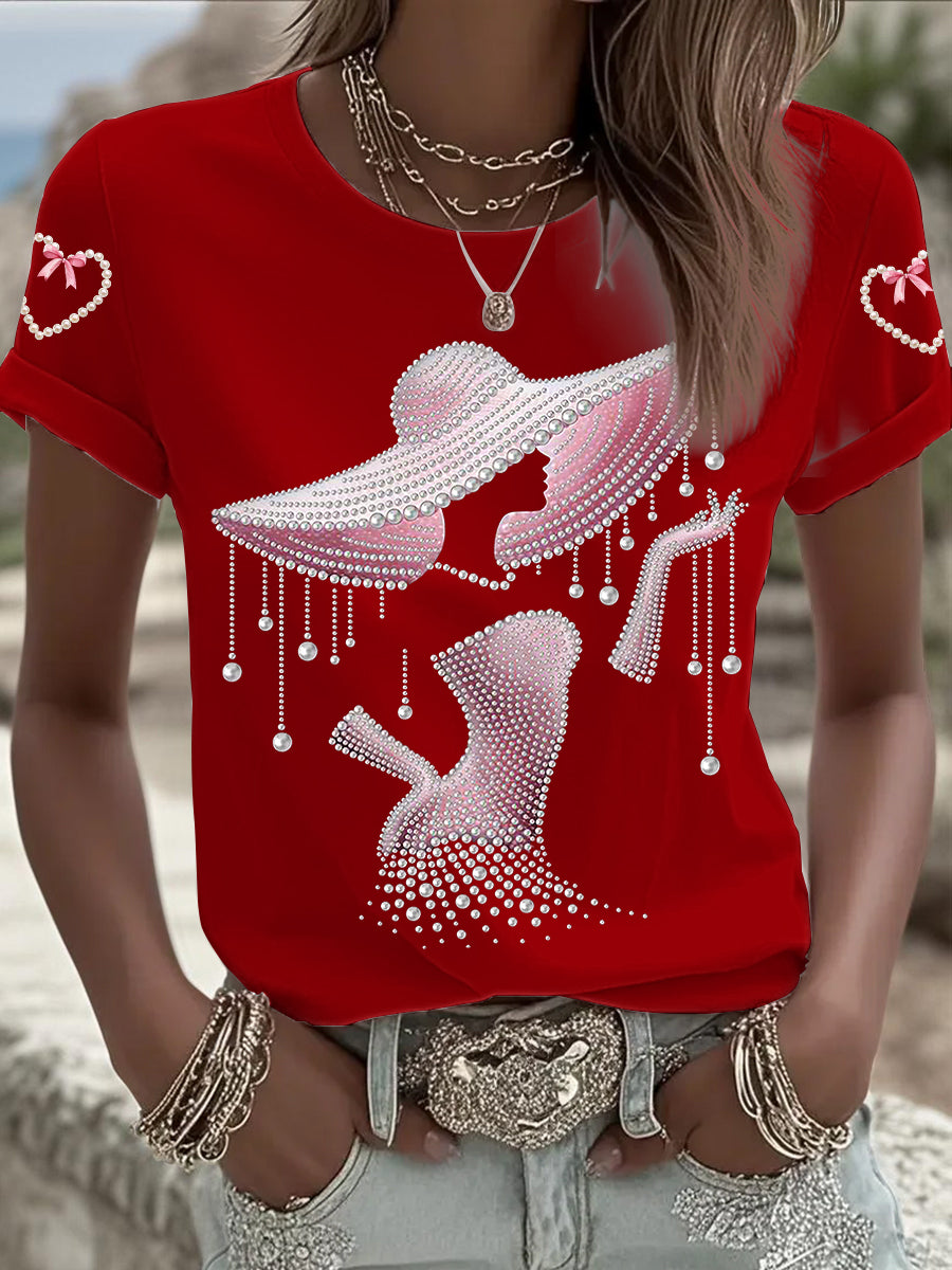 T-shirt à manches courtes pour femmes Breast Cancer Awareness