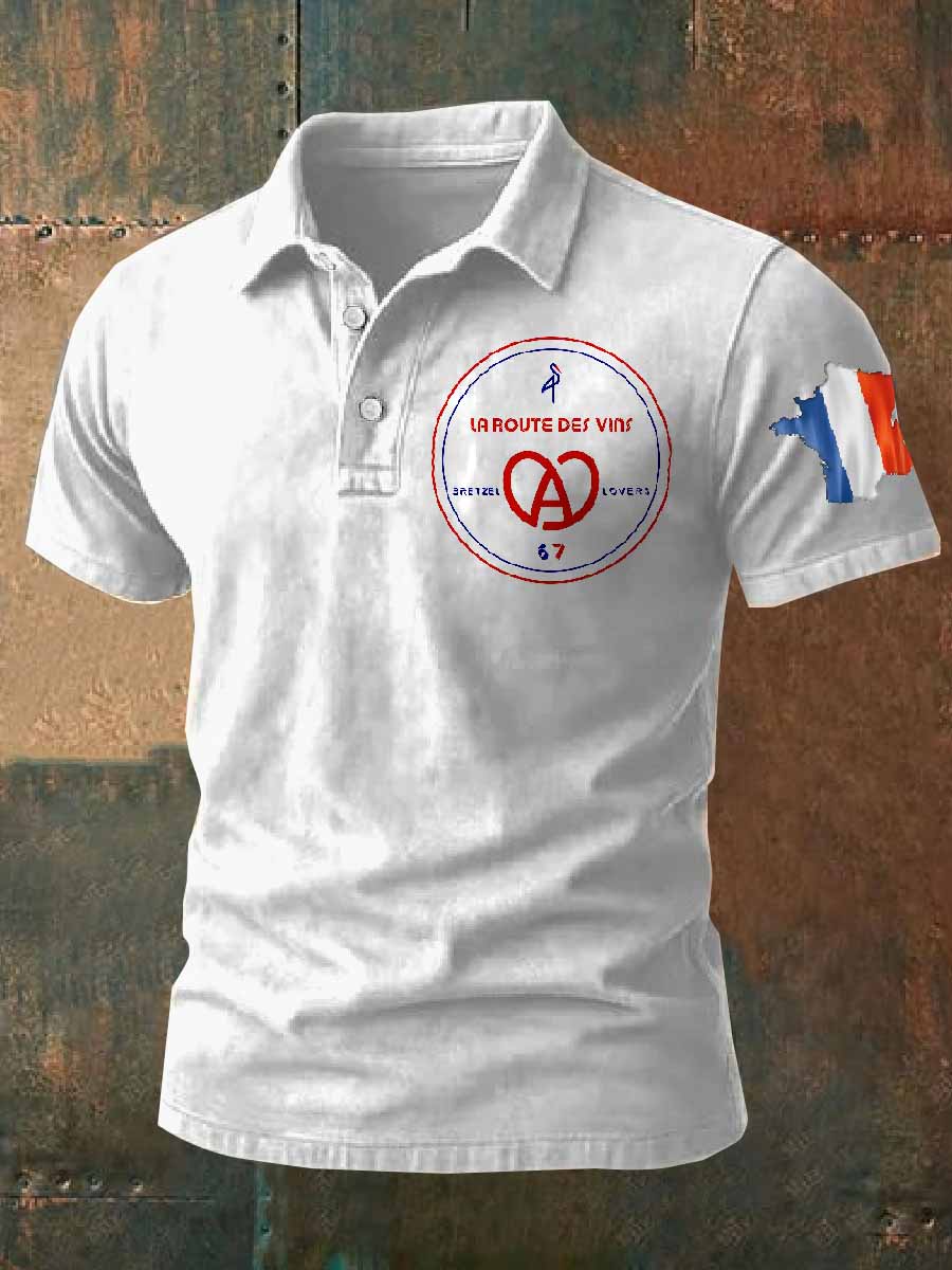 Polo Homme Vintage Imprimé Français