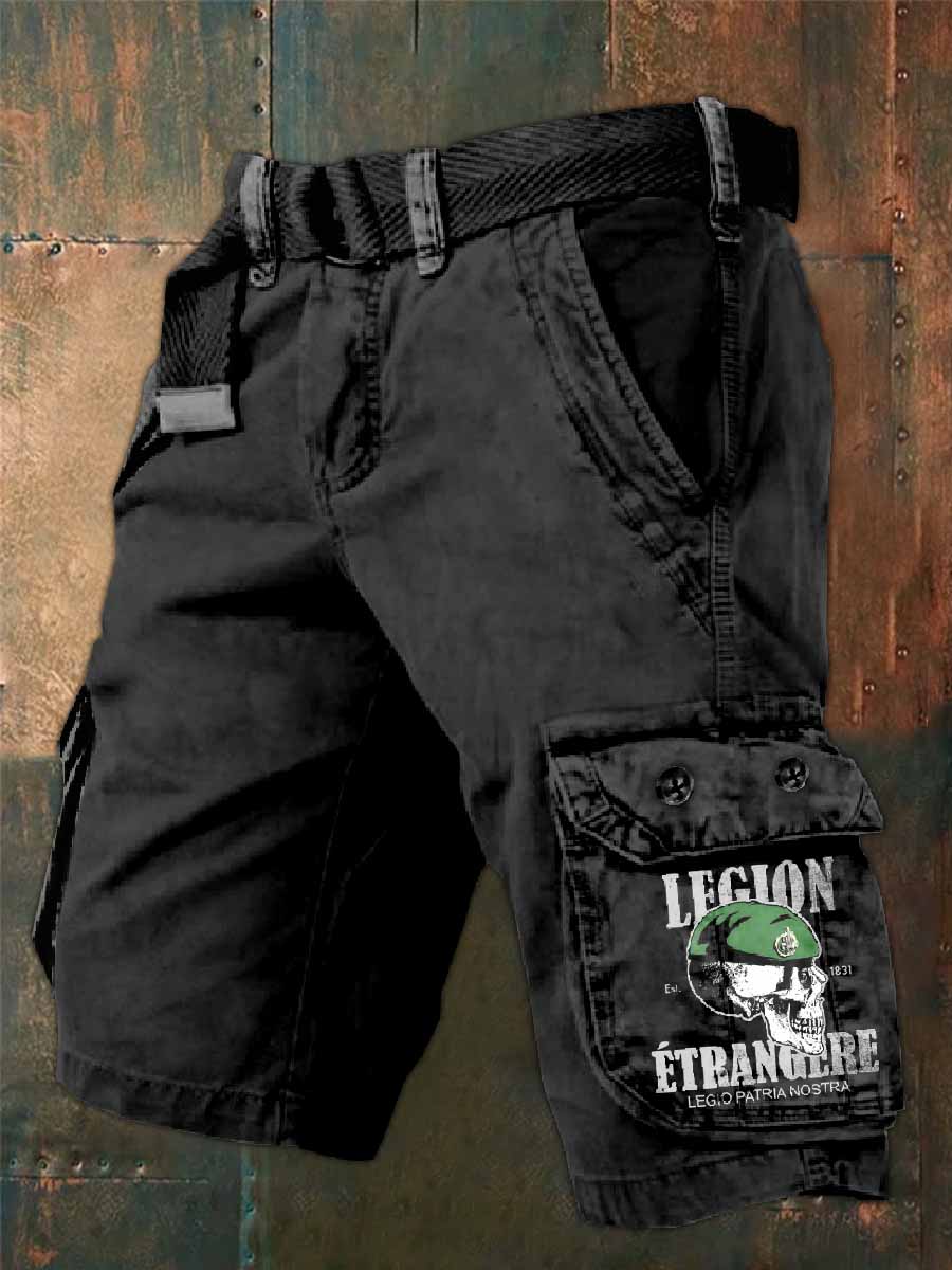 Homme Français Militaire Thème Cargo Shorts