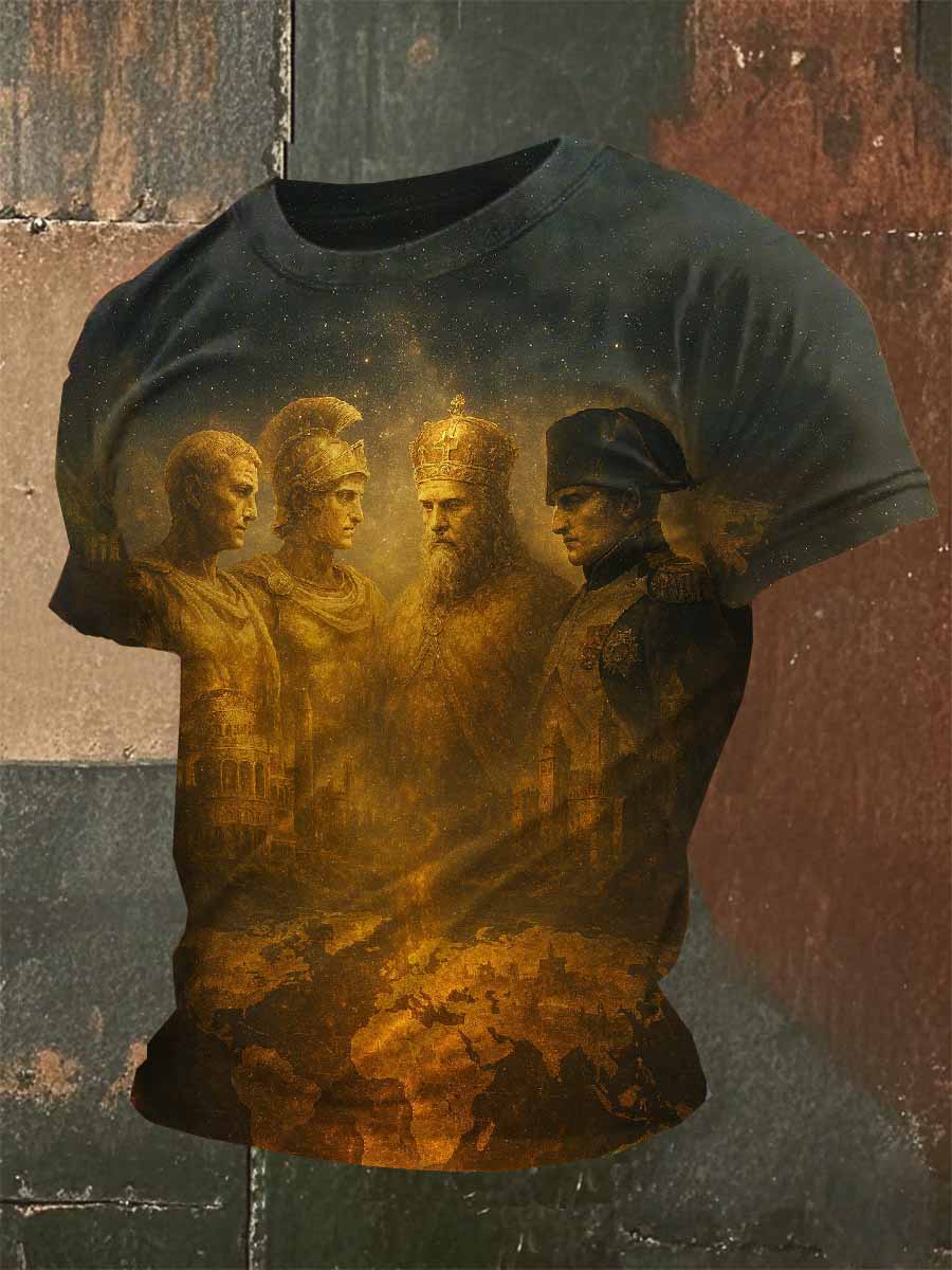 T-Shirt Casual Avec Imprimé Napoléon Vintage