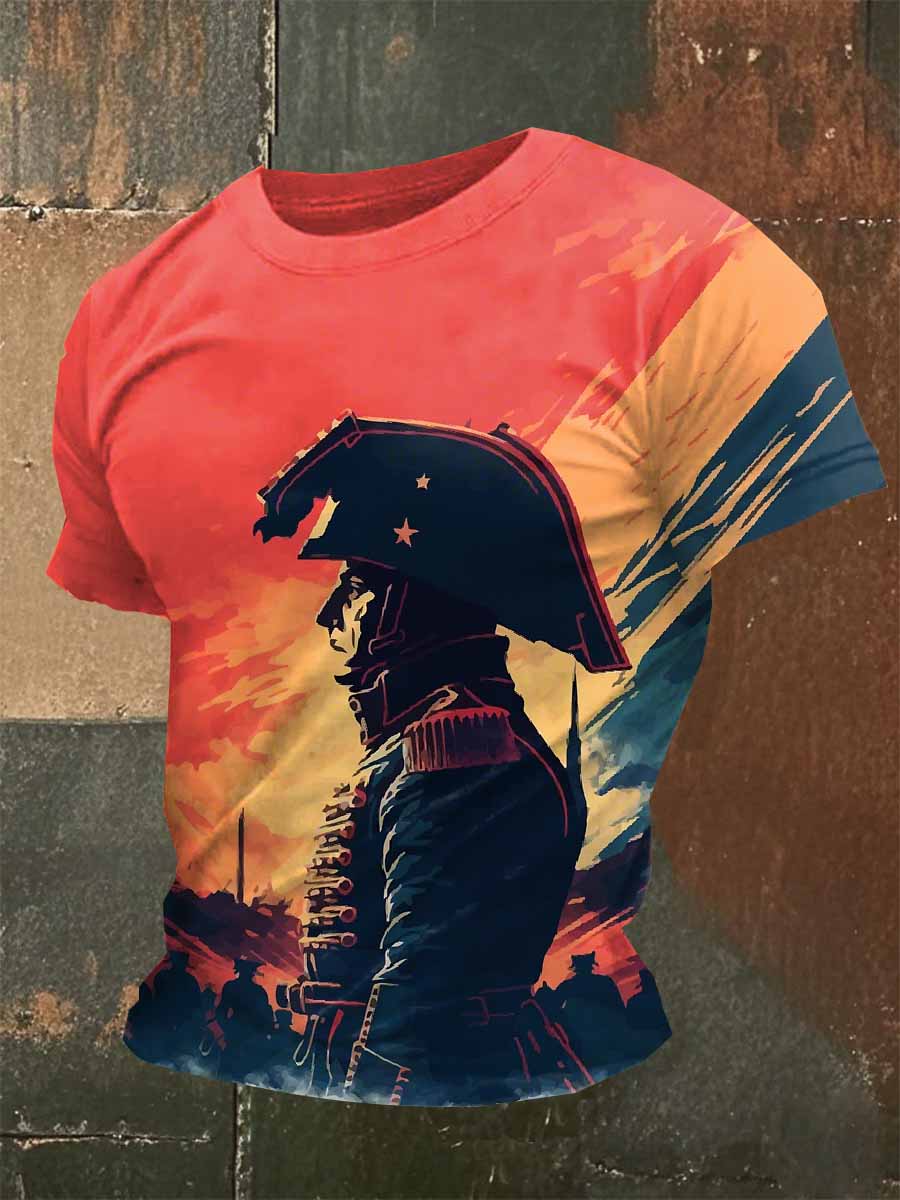 T-Shirt Casual Avec Imprimé Napoléon Vintage