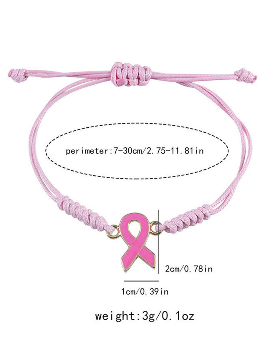 Bracelet Femme Rose Cancer Du Sein Ajustable