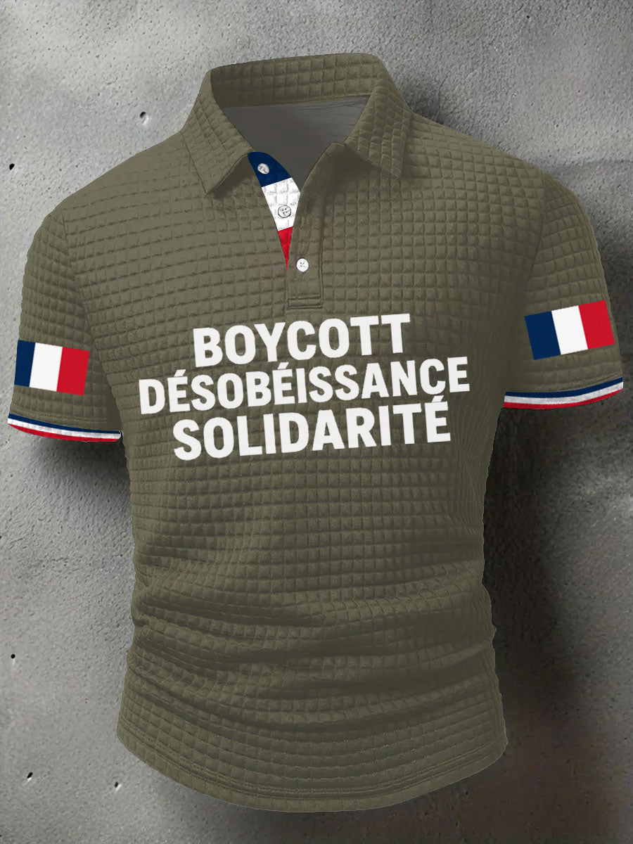Chemise imprimée Boycott Désobaissance Solidarité Homme