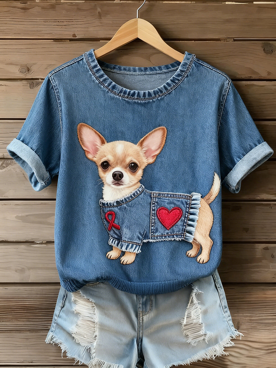 T-shirt confortable à imprimé animal vintage pour femmes