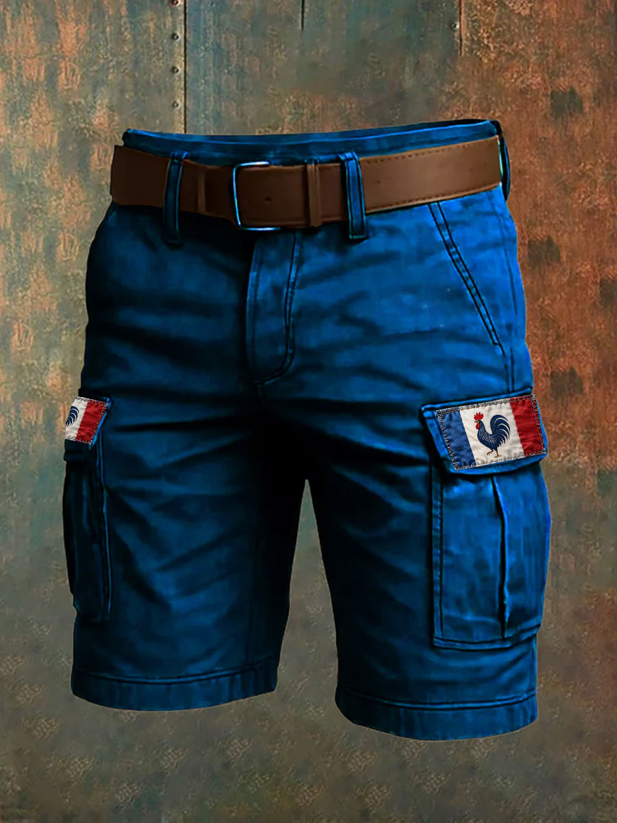 Short Drapeau Français Le Coq Gaulois pour homme