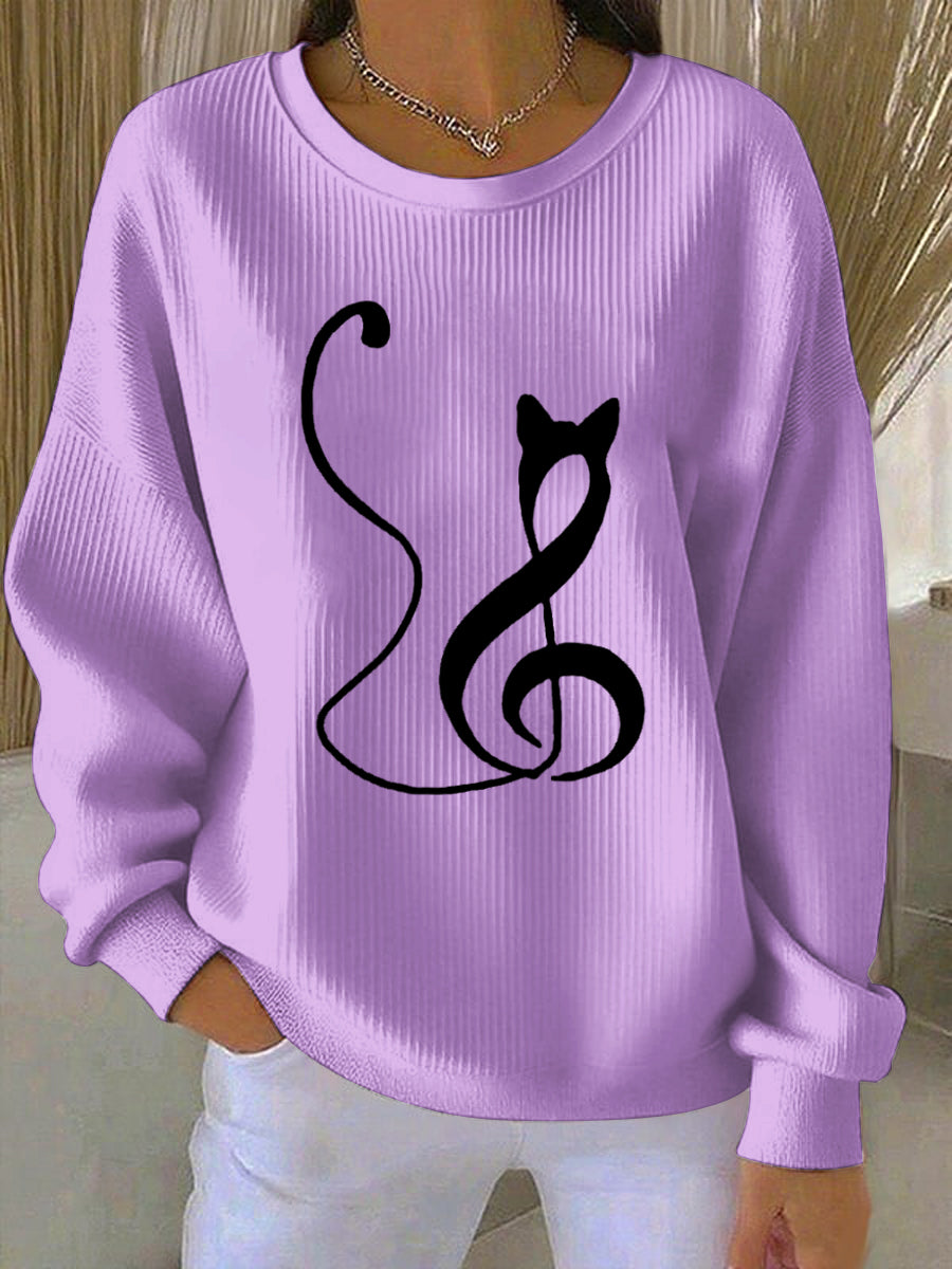 Les femmes de la musique Note inspiré Cat Imprimer Sweatshirt