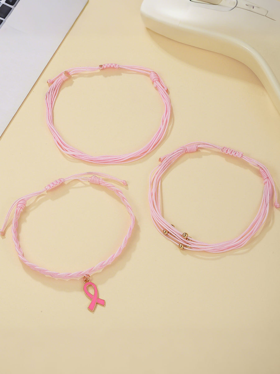 Sensibilisation au cancer du sein des femmes ensemble de bracelet ruban rose