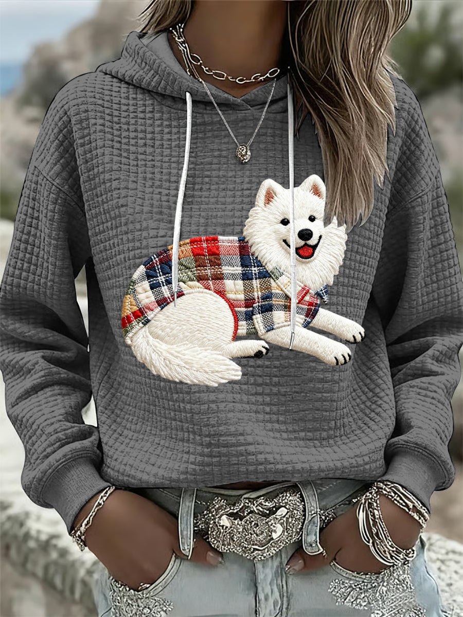 Sweat à Capuche Femme Chien Imprimé Art