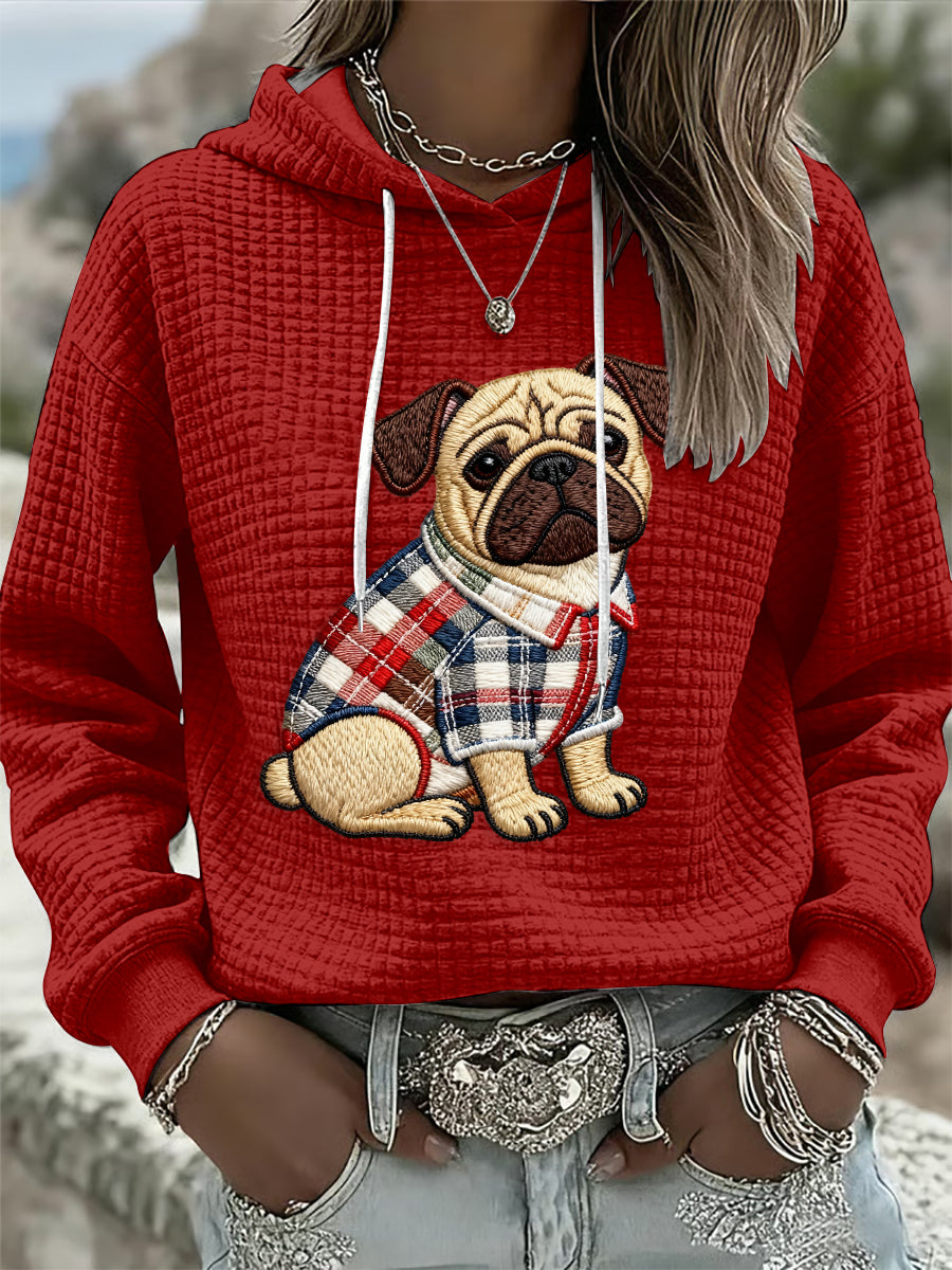 Sweat à Capuche Femme Chien Imprimé Art