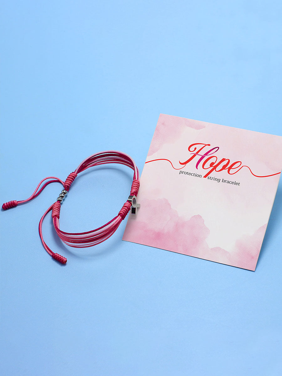 Bracelet ajustable Femme Cancer du sein Ruban Rose