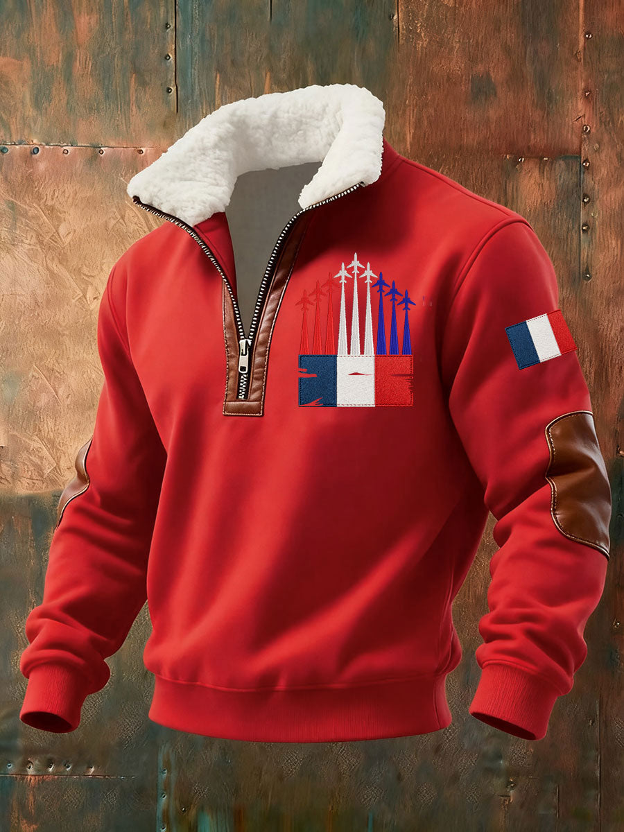 Chandail à capuchon zippé Avion De Combat Baggy Homme