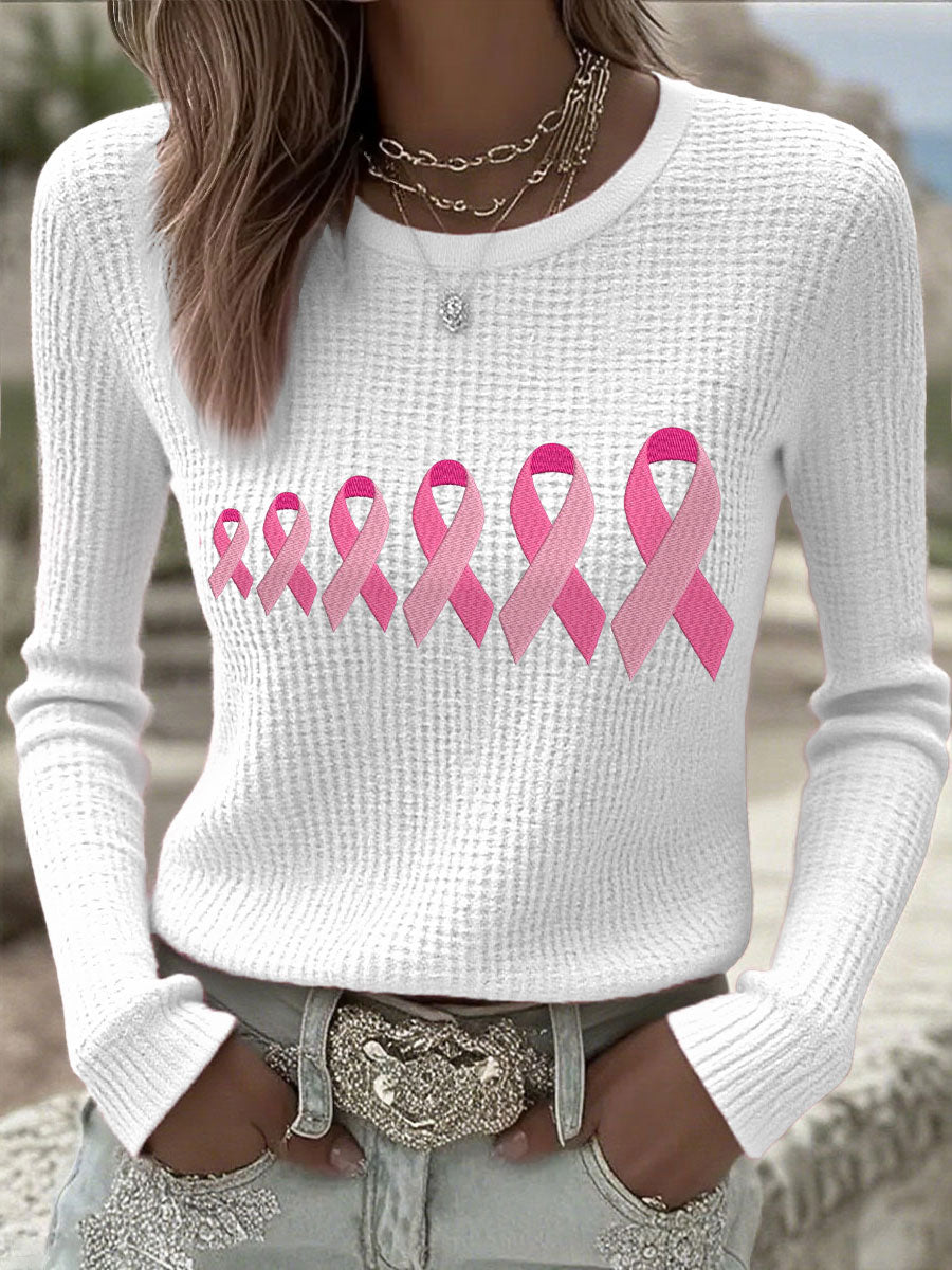 Hauts ruban roses de la conscience de cancer du sein des femmes