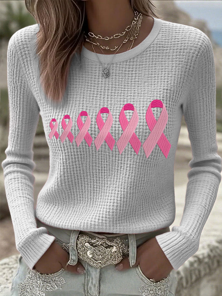 Hauts ruban roses de la conscience de cancer du sein des femmes