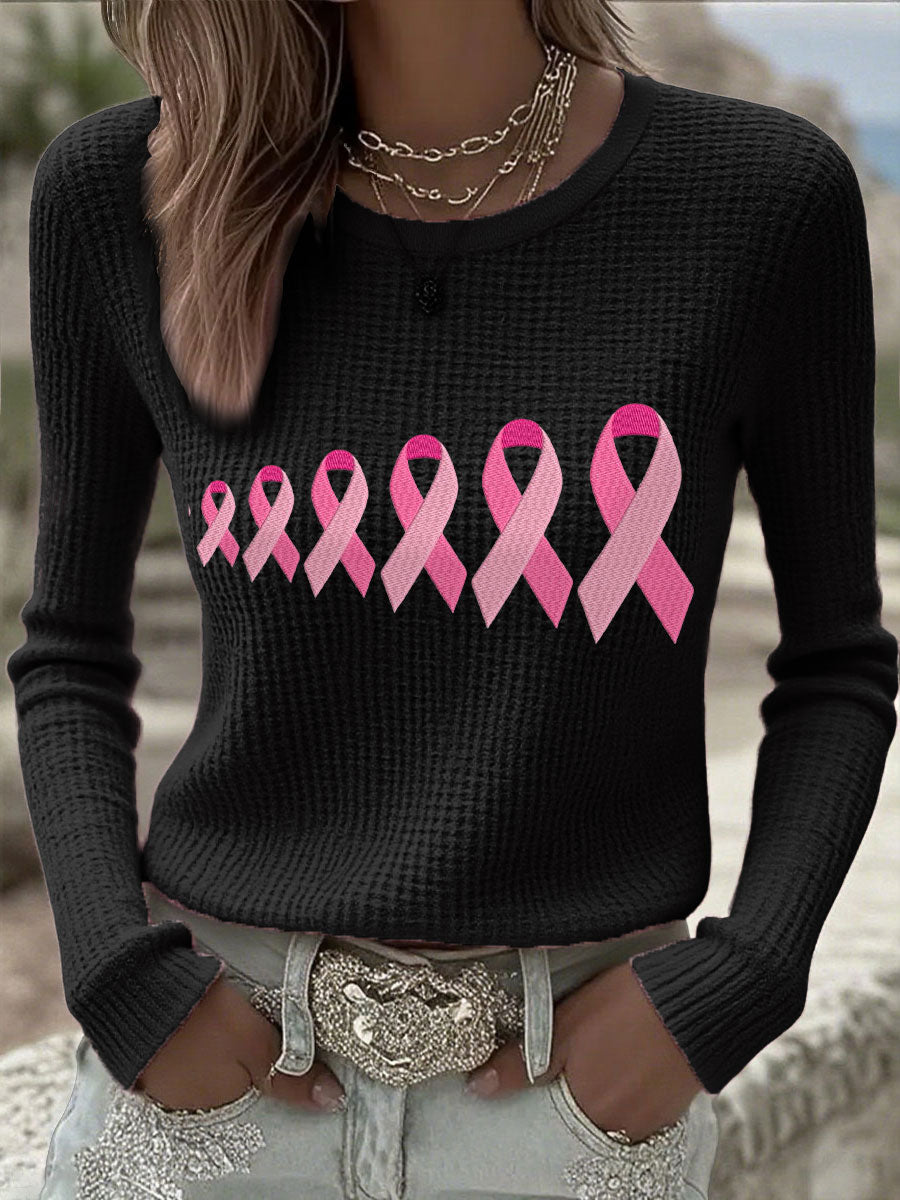 Hauts ruban roses de la conscience de cancer du sein des femmes