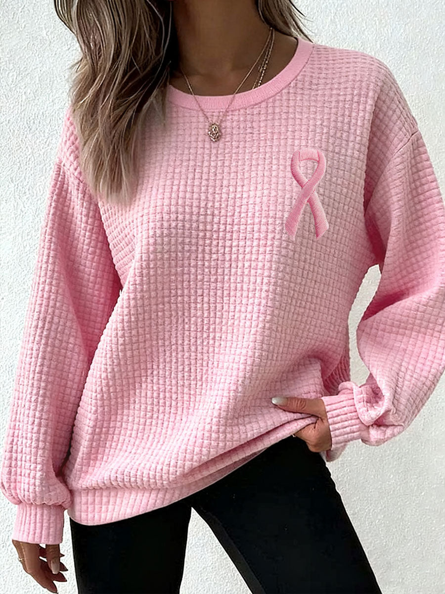 Sweatshirts Femme Rose Ruban Conscience du Cancer du Sein