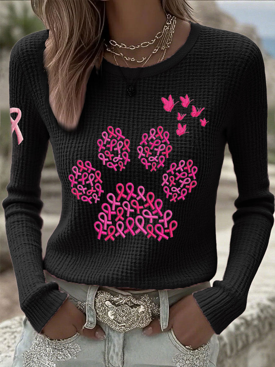 Hauts animaux d'impression de patte de conscience de cancer du sein des femmes