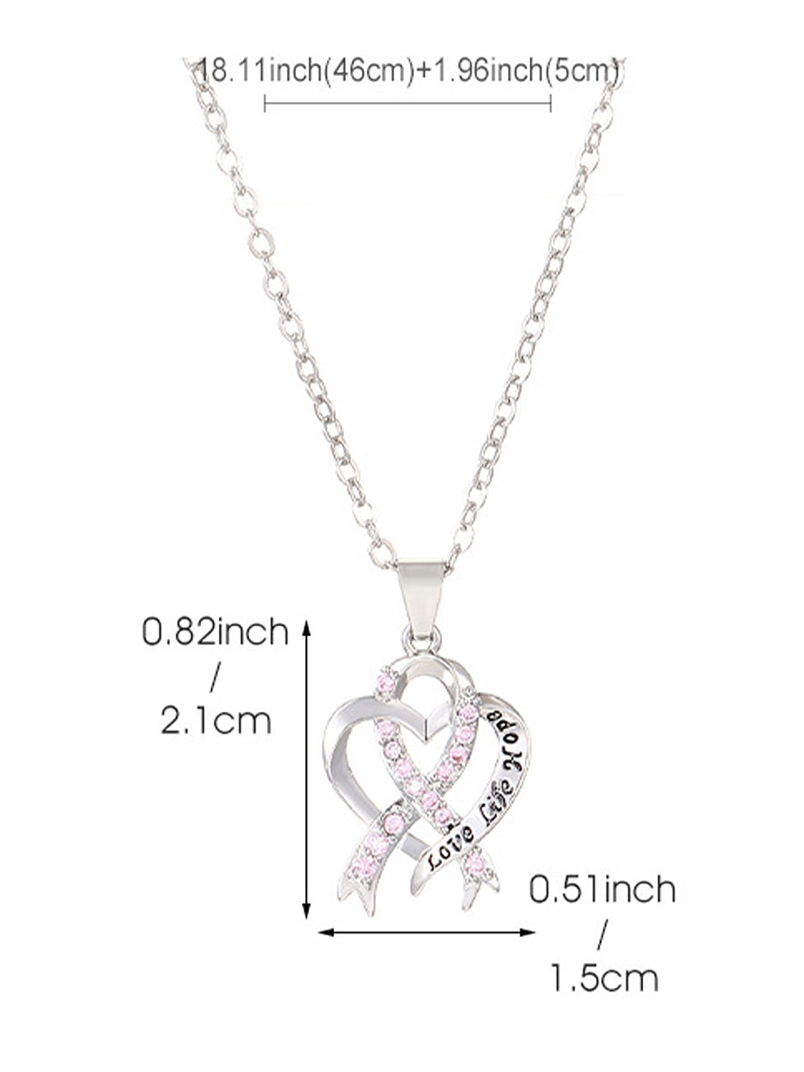 Sensibilisation au cancer du sein des femmes Collier ruban rose