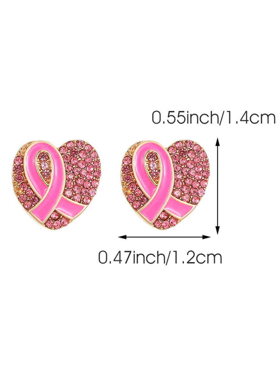 Boucles d'Oreilles Femme Ruban Rose Sensibilisation au Cancer du Sein