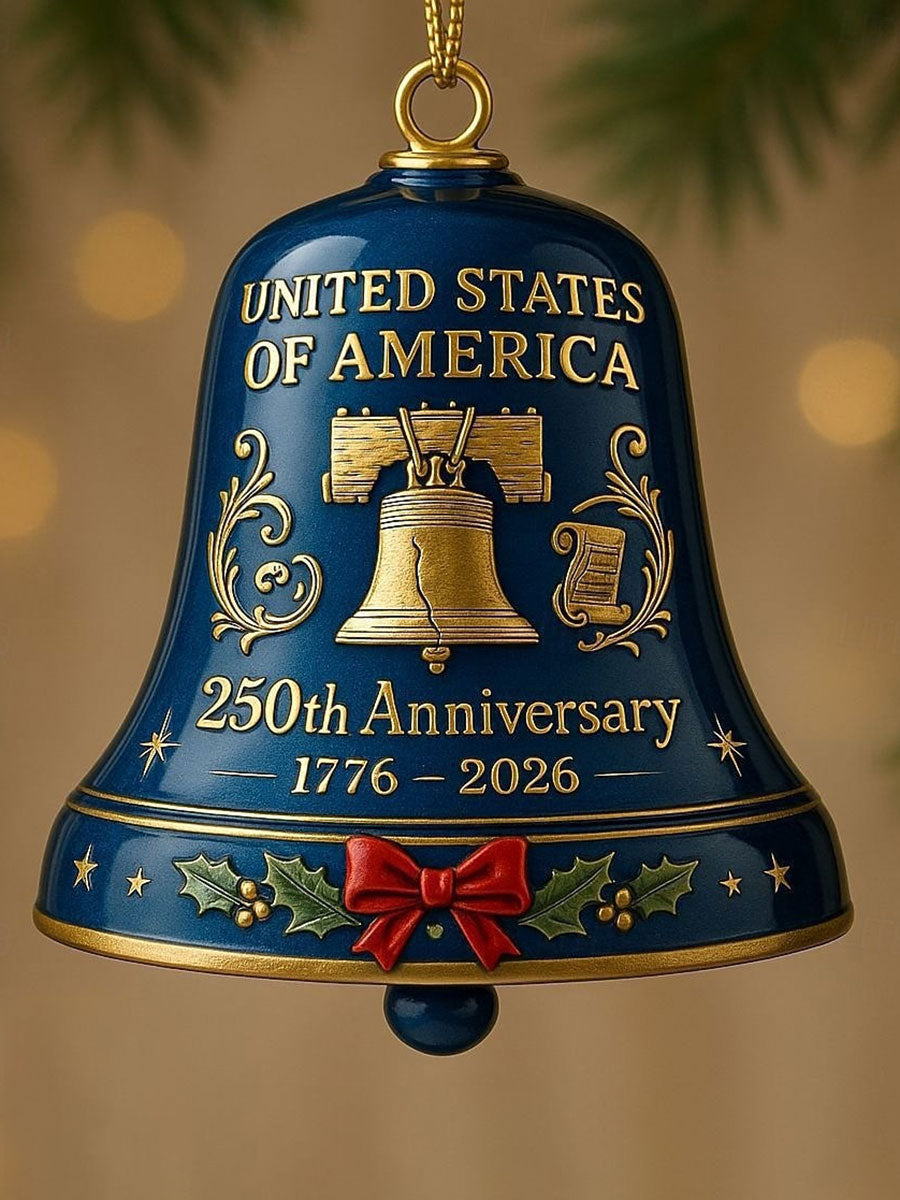 États-unis 250e anniversaire cloche ornement noël sonnette en métal