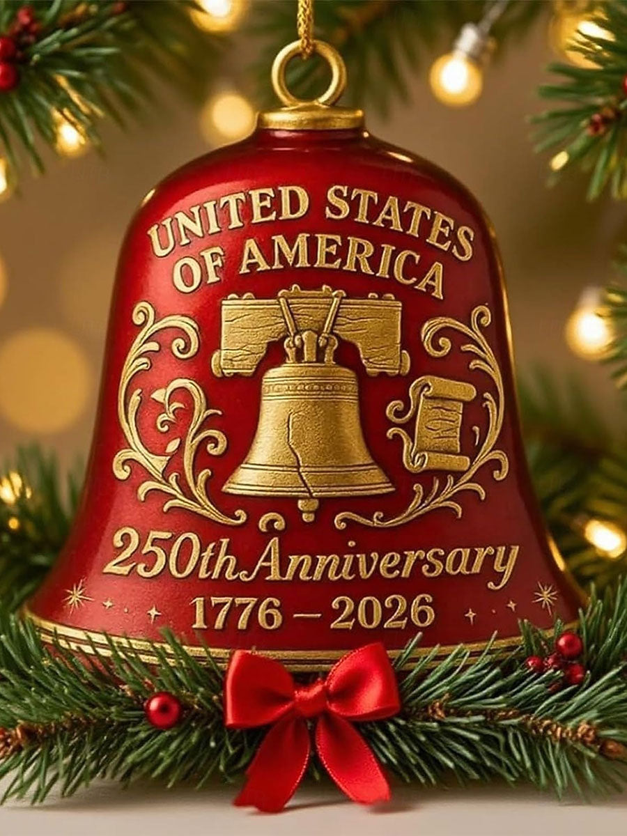 États-unis 250e anniversaire cloche ornement noël sonnette en métal
