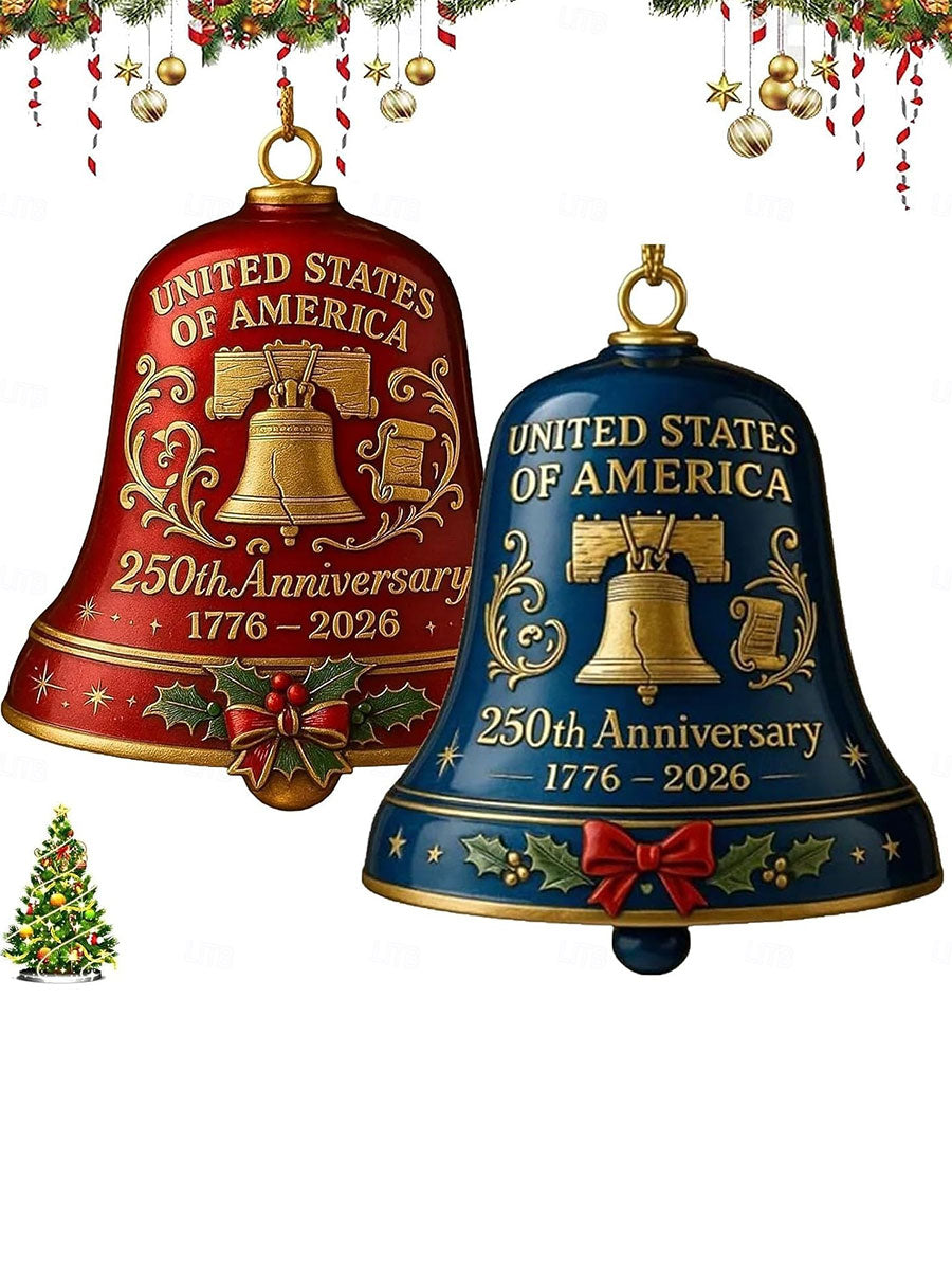 États-unis 250e anniversaire cloche ornement noël sonnette en métal