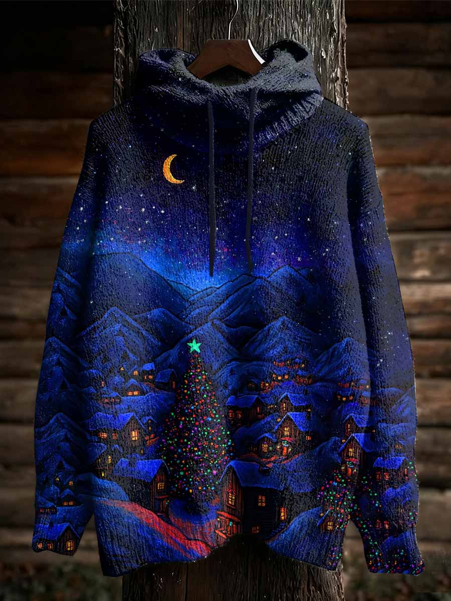 Sweat-shirt à capuche décontracté imprimé de Noël