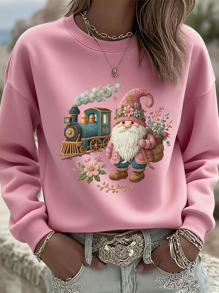 Femmes de Noël Vintage Animal Floral Art Casual Sweatshirt Top